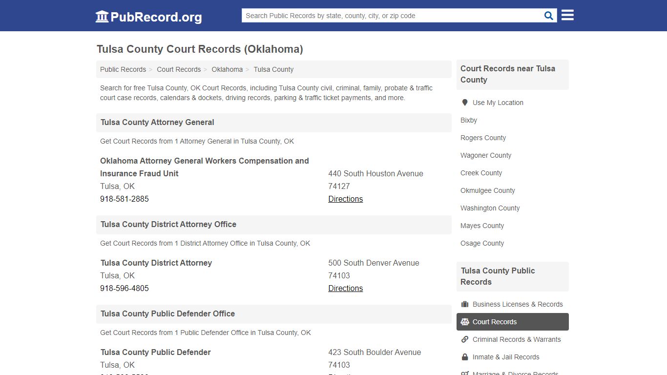 Free Tulsa County Court Records (Oklahoma Court Records) - PubRecord.org