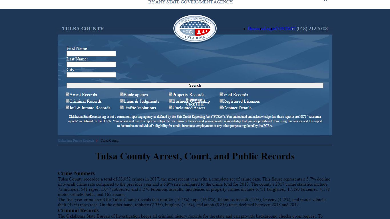 Tulsa County Arrest, Court, and Public Records