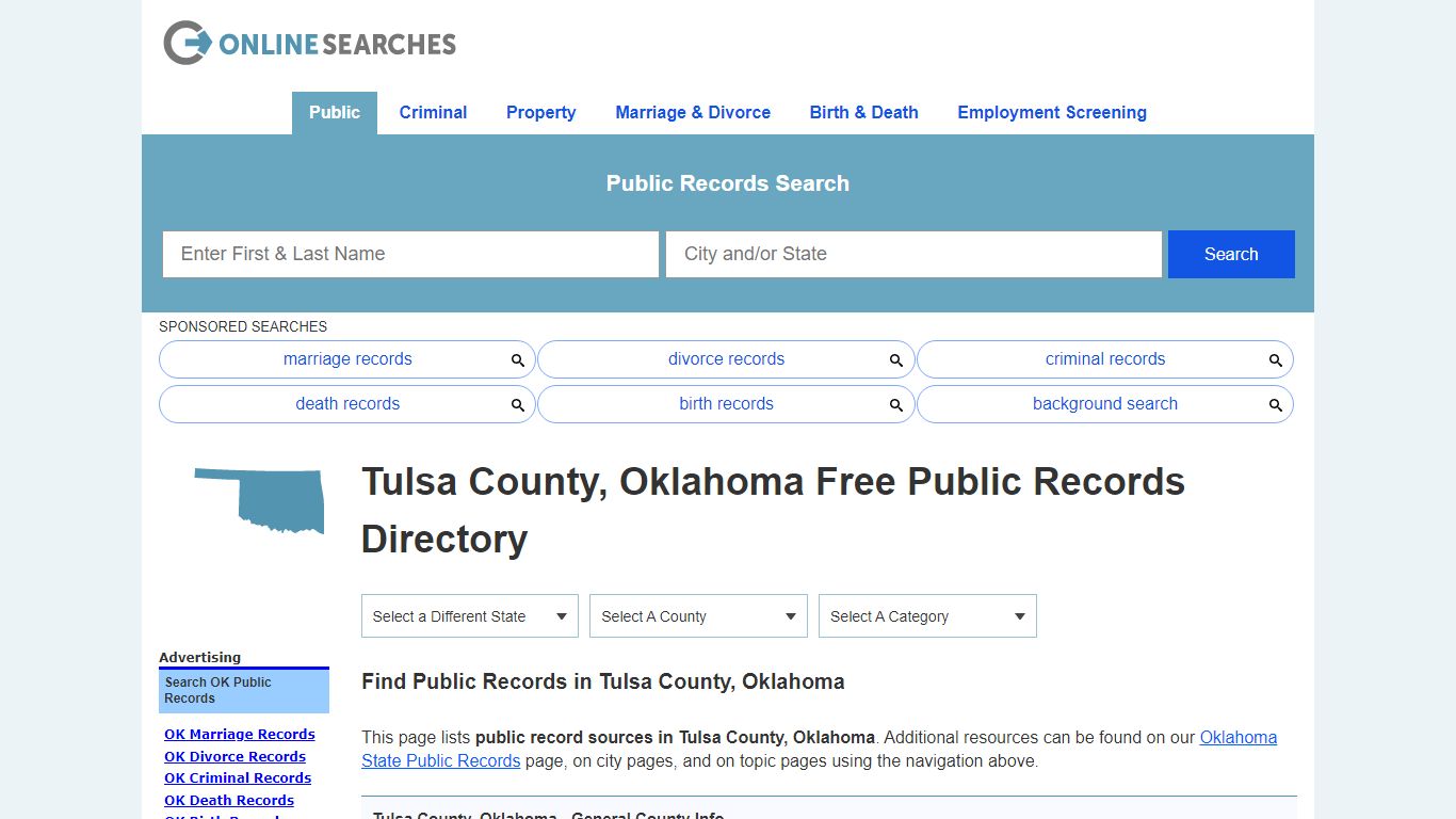 Tulsa County, Oklahoma Free Public Records Directory